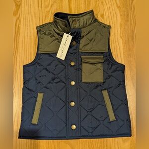 Janie and Jack Navy and Olive Quilted Kids Vest